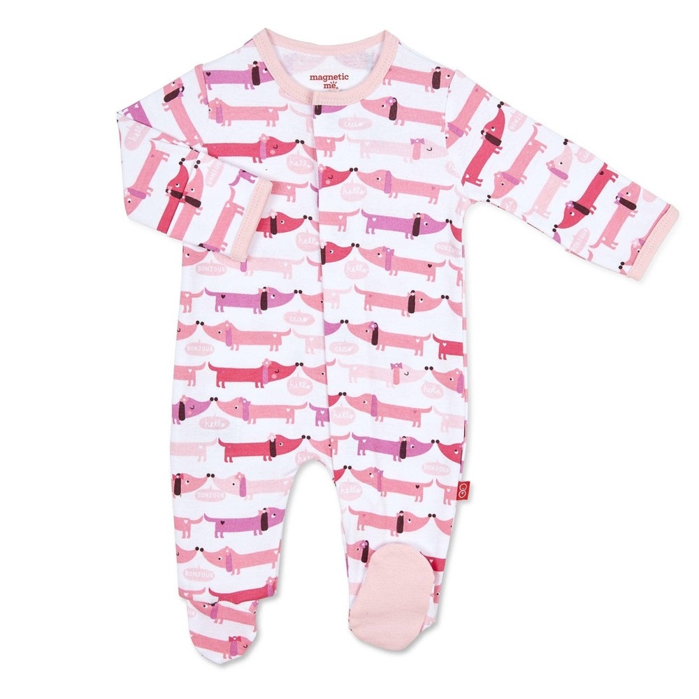 Magnetic Me Pink Hot Dog Footie 18-24M NWT